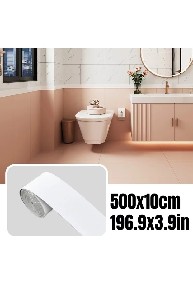 WHITE 1PC 5mx10cm Self Adhesive Skirting Board Thickening Flexible Foam Wall Stickers Waistline Tape