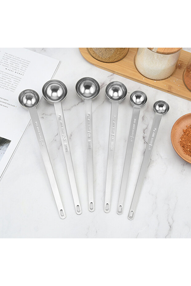 5ml 1PCS 5/10/15/20/25/30ml Long Handle Coffee Measuring Spoon Stainless Steel Coffee Spoon Stirring