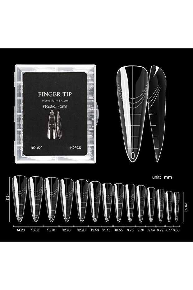 A-140pcs TP New 120pcs Square Almond Dual Form Nail Molds Full Cover Quick Building Gel Mold Acrylic