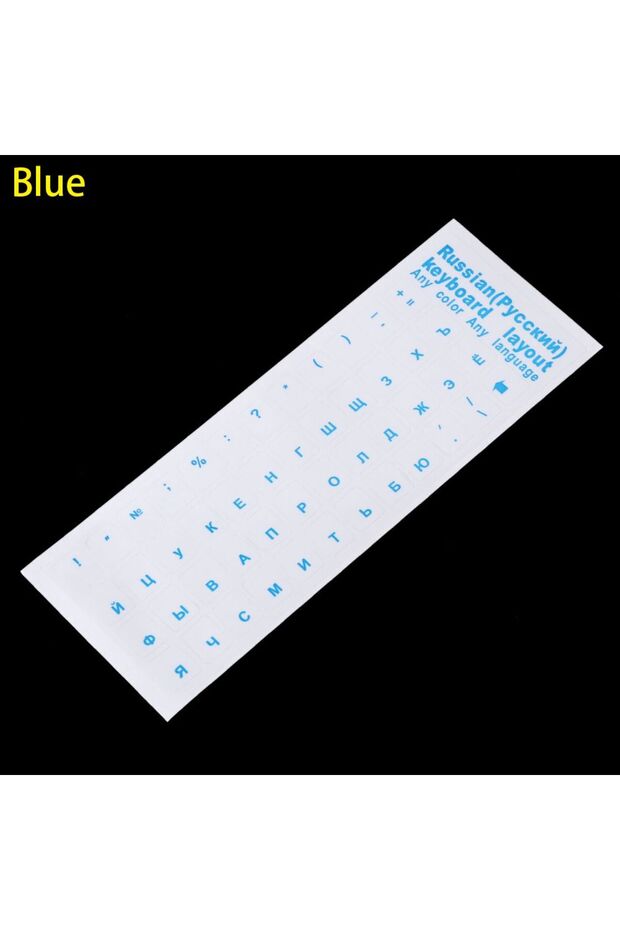 Clear Blue Russian Laptop Desktop Keyboard Sticker PVC Removable Glossy Matte Transparent Keypad Dec