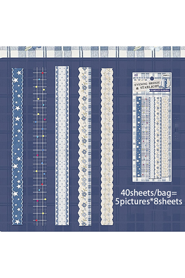 S30739-3 Mr. Paper Lace Post Office Sticker Pack of 40 Sheets, Lace Washi Design, Vintage Journal De