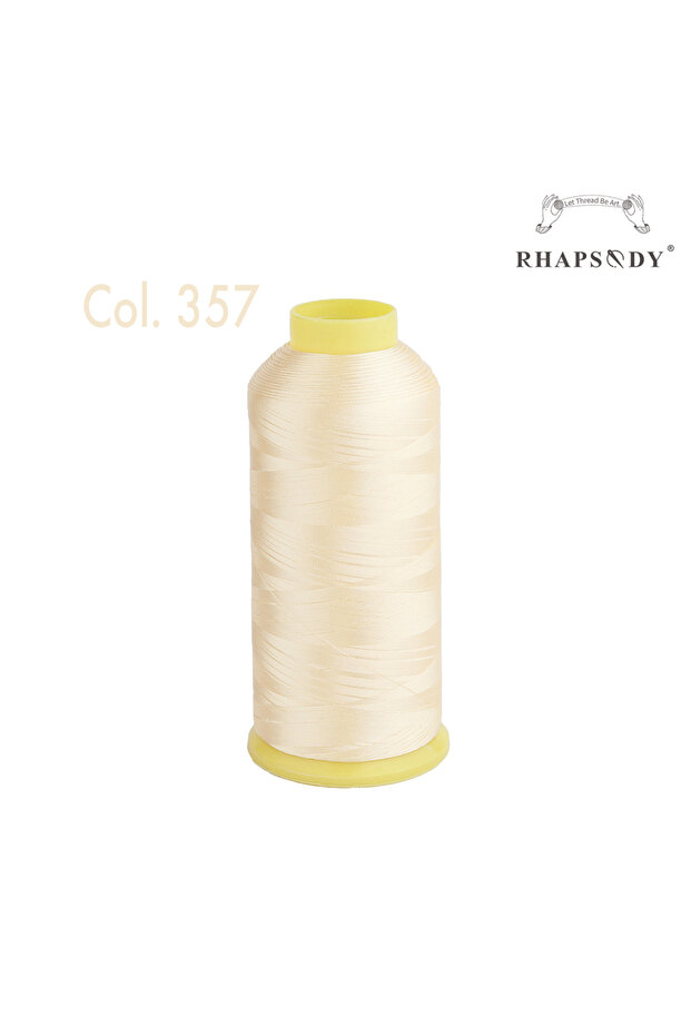 خيط تطريز بوليستر 357 Golden Haze 40WT 120D/2 بطول 5000 متر لآلات Brother/Singer المنزلية