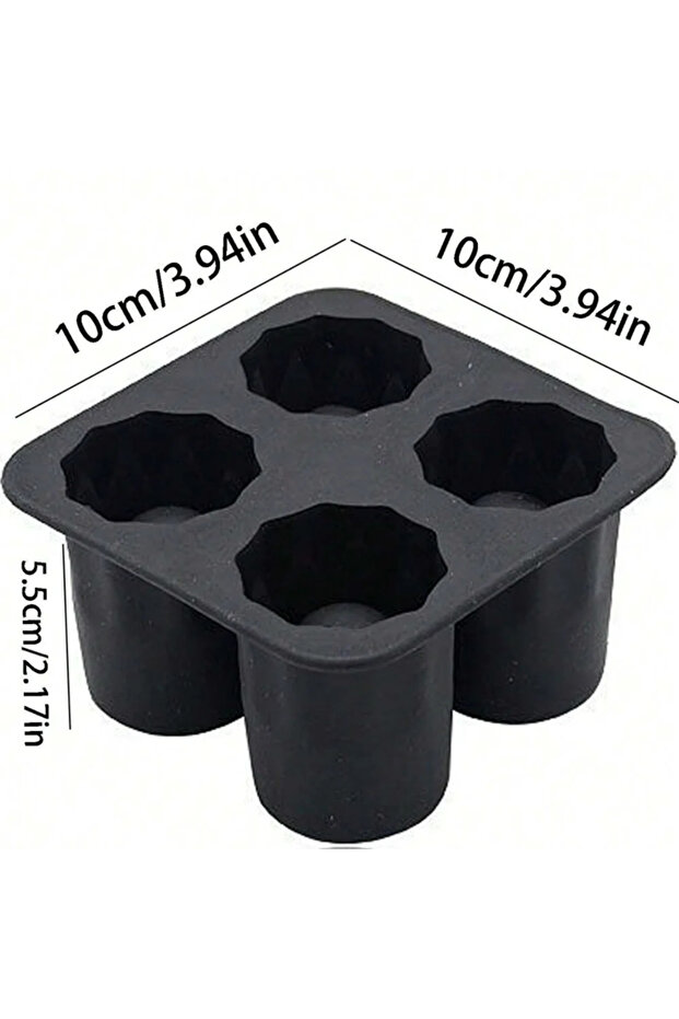1pcs black 4 Cup Shape Silicone Ice Cube Mold Tray Make Shot Glass Summer Bar Party Frozen Whiskey B