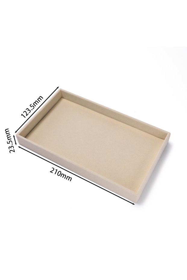 Beige No grid 1Pc Jewelry Display Jewelry Storage Tray Jewelry Holder Portable Ring Earrings Necklac