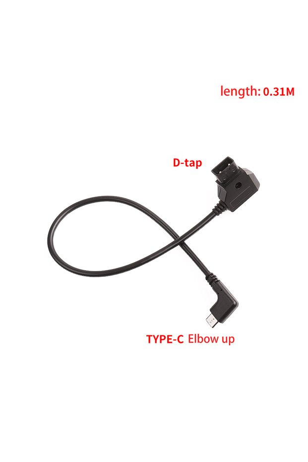 1ft (black)Straight 【LANO】D-TAP to Type-C Power Cable Battery Power Supply Cord D Tap Input to USB C
