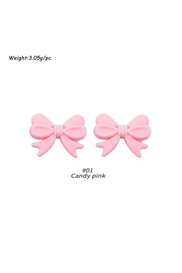 10pcs Candy pink Kivoct 10pcs Crown Bowknot Silicon Beads Bow Tie Beads For Jewelry Making DIY DIY N