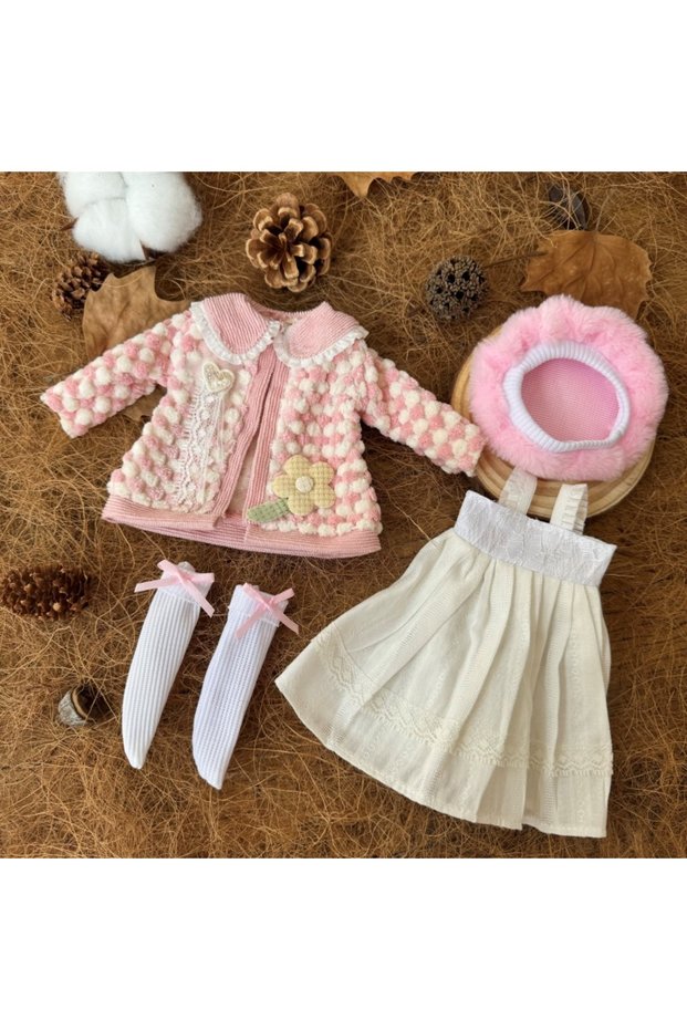 Suitable for 30cm Do Style 8 BJD Doll Clothes 30cm 1/6 Scale Winter Dress and Cute Hat Accessories f