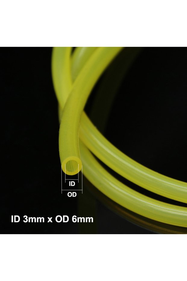 5 meters ID 3mm x OD 6mm Fuel Petrol Hose Yellow Polyurethane Oil Resistant Flexible Tube for Motorc