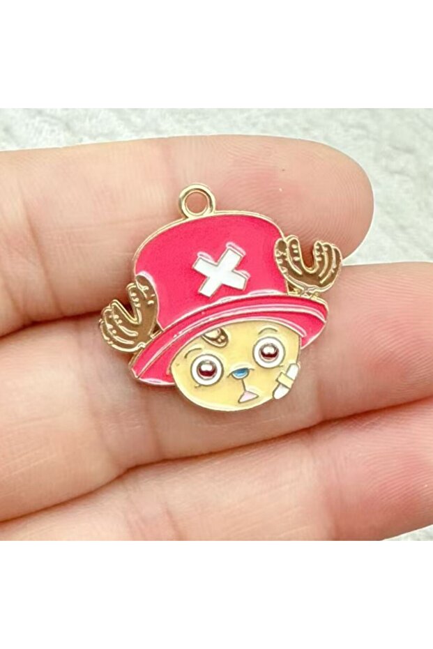 Bandai 10PCS-005 10Pcs ONE PIECE Cute Luffy, Roronoa Zoro Anime Alloy Keychain DIY Backpack Accessor