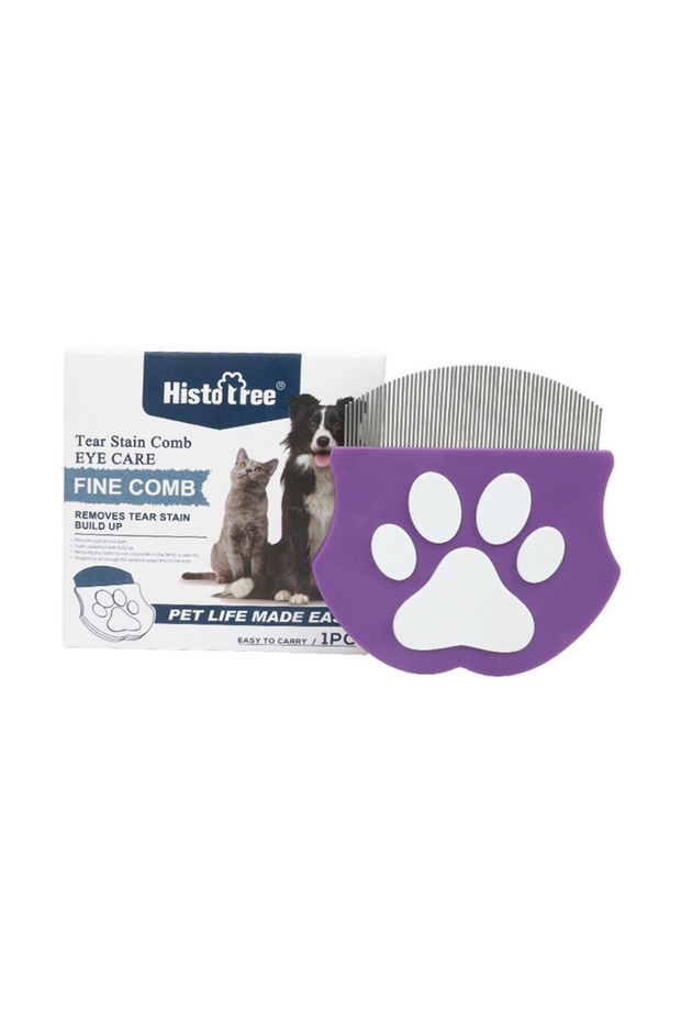 PURPLE Pet Comb, Dog Mini Face Comb for Hair Removal, Cat Flea Comb, Grooming Tool for Small Pets, E