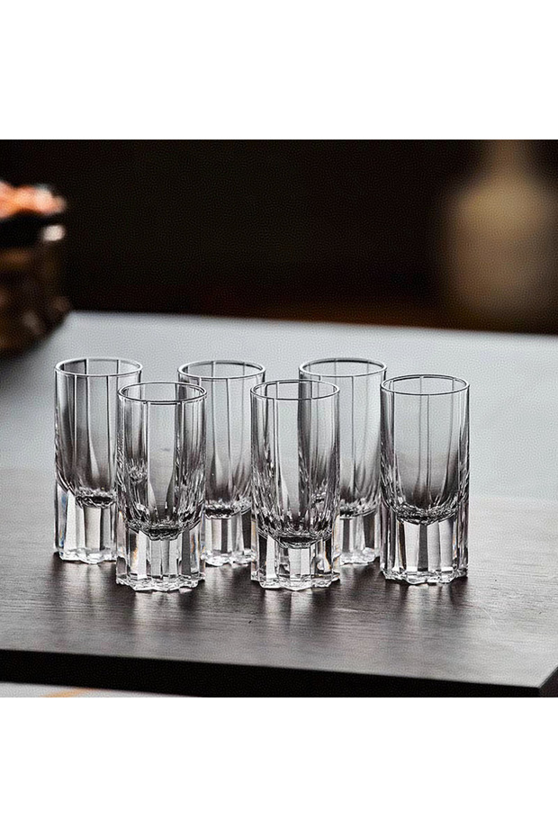 <50ml 6PCS 25ML Crystal Shot Glass Whiskey Tequila Glasses Home Bar, Elegant Gift Set For Weddings,