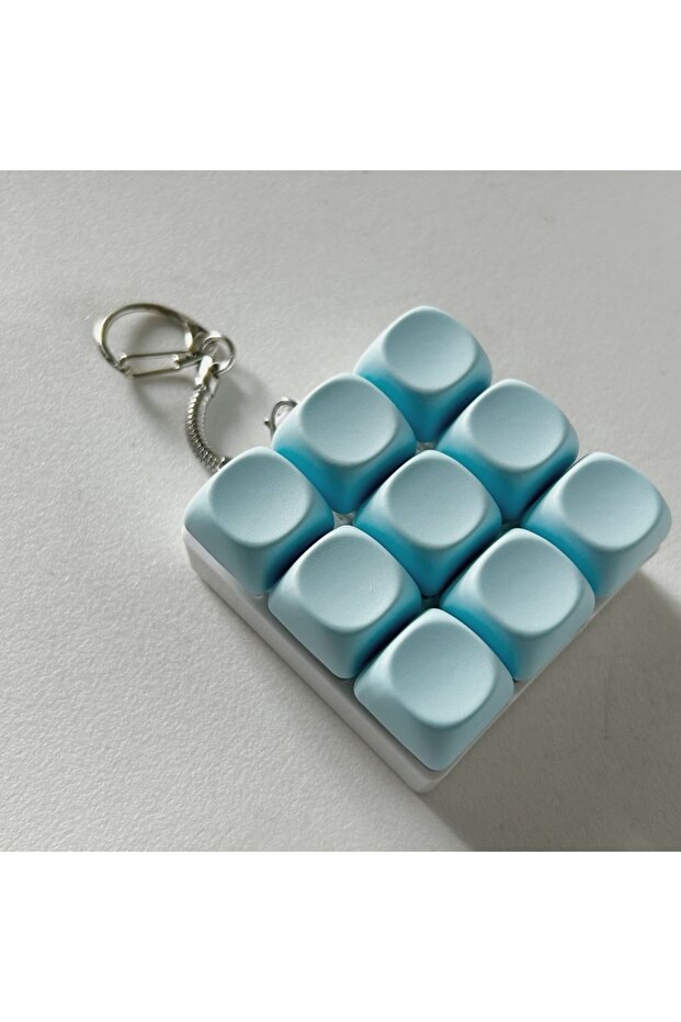 E Relaxing DIY Keyboard Fidget Keychain Keycap Keys Button Finger Keyboard Cap 4/9Keys Relief Stres.