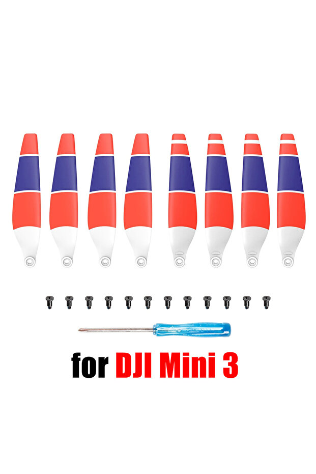 مراوح صغيرة حمراء وزرقاء 8 قطع 6030 لطائرة DJI Mini 3/Mini3 Pro بدون طيار منخفضة الضوضاء وخفيفة الوزن