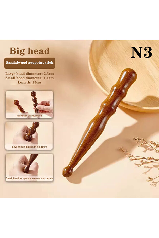 N3 Natural Sandalwood Massage Stick Tool Massager Acupoint Reflexology Tools For Full Body Relaxing