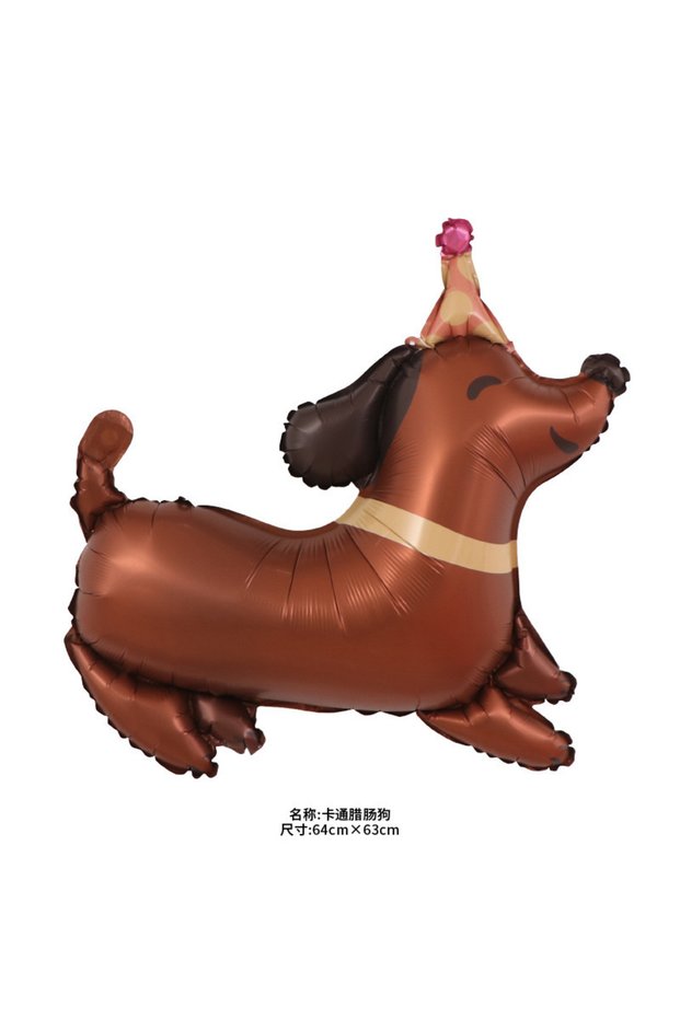 Other 2PCS Dachshund 2pcs Matte Cartoon Pet Dogs Birthday Ballons Husky Bago Dalmatian Dachshund Ani