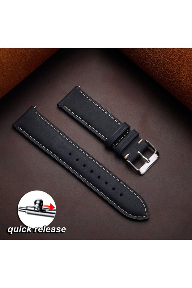 20mm black Watch Strap 14mm 16mm 18mm 20mm 22mm 24mm Vintage Dark Brown Quick Release Watchband for