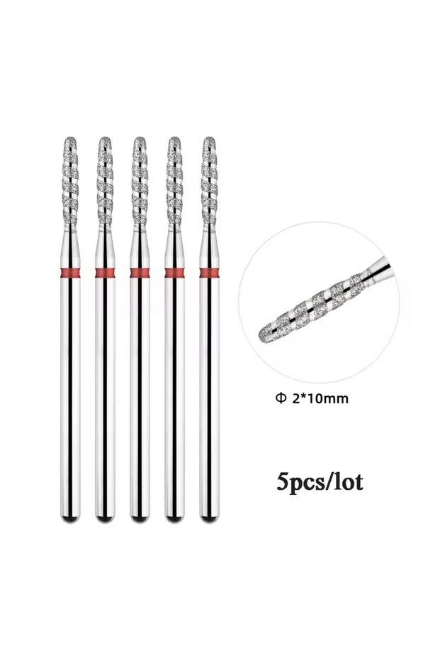 11F 5Ps Tornado Diamond Nail Drill Bit Russian Pre-treated Nail Art Drill Milling Cutter for Manicur