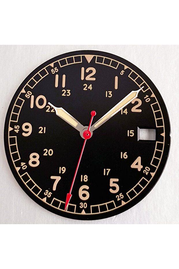 black-2 set-3H date NH35A Watch Replacements Watch Dial Pliot Watch Face for NH35 NH36 Automatic Men