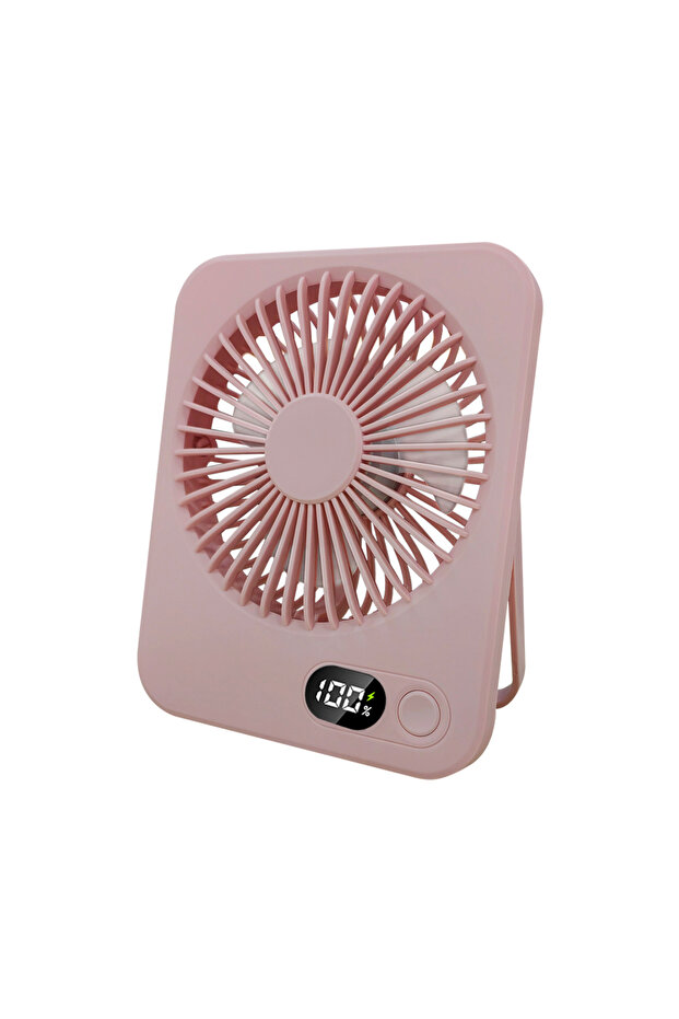 Pink Mini Portable Fan USB Desk Fan Foldable Table Fans with 5 Speeds Powerful Wind Rechargeable Wal
