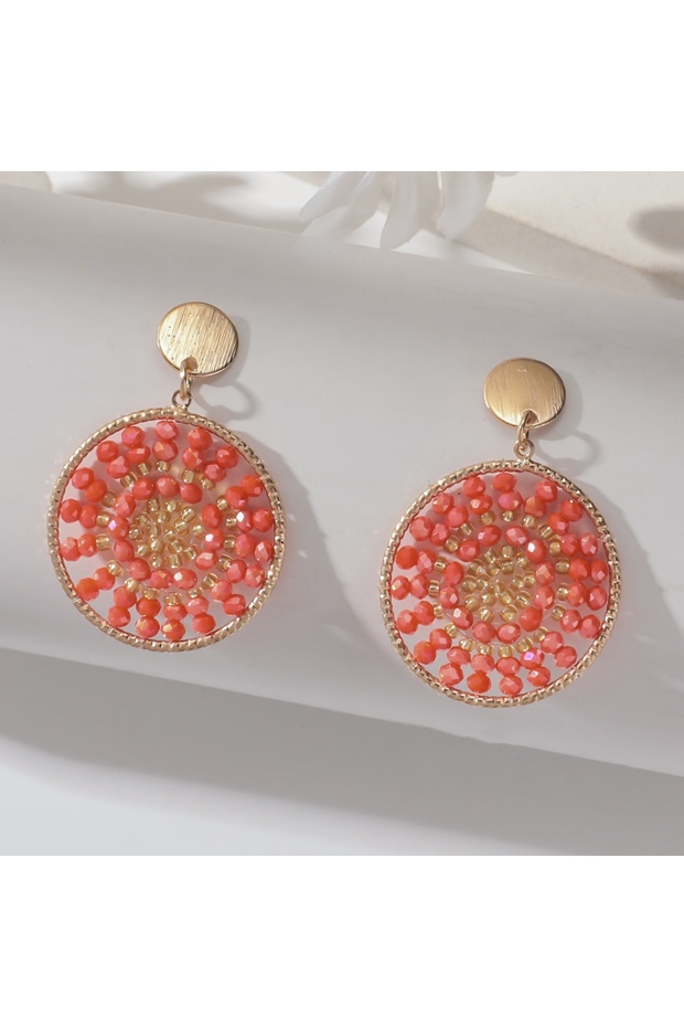 Style 1 Boho Ethnic Style Seed Beaded Drop Earrings for Women Ladies Creative Personality Metal Dang