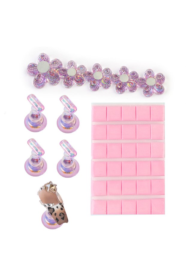 03 Nail Stand Set for Press On Nail Display Practice Art Magnetic Fake Nail Holder for Painting Nail