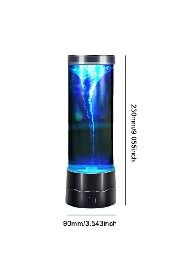 مصباح ليلي أسود بتقنية LED على شكل إعصار، يعمل بمنفذ USB، متعدد الألوان، يُضفي أجواءً مميزة، ويُعدّ إضافةً إبداعيةً لديكور المنزل.