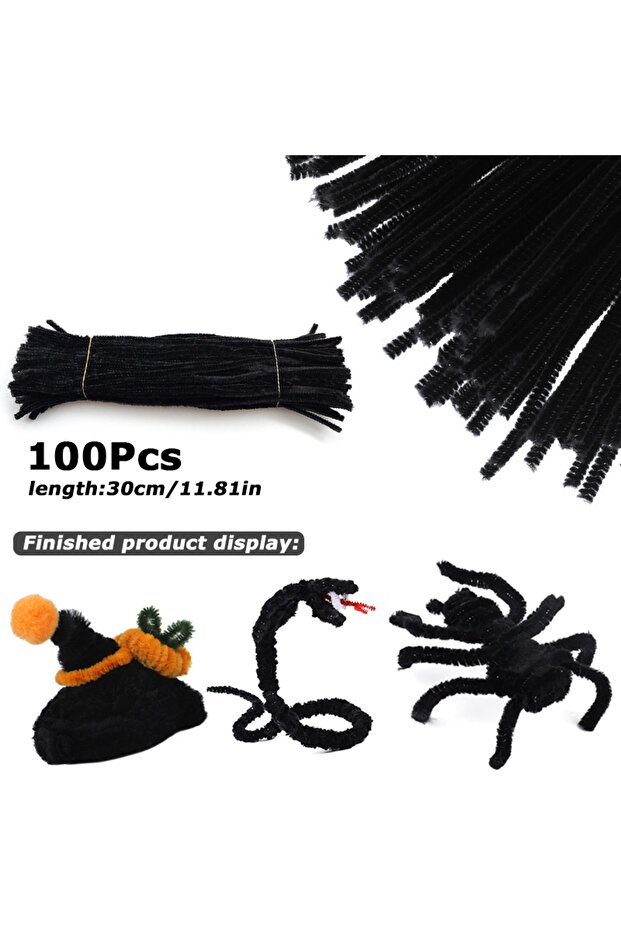 30cm x 0.6cm Dark 100Pcs 30cm Colors Chenille Stem Twisted Rod Iron Wire DIY Handcraft Wool Root Flu