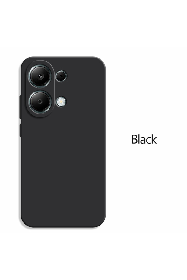 Redmi 13C 5G Black Liquid Silicone Plain Protector Phone Case For Redmi Note 13 Pro Plus 5G Matte