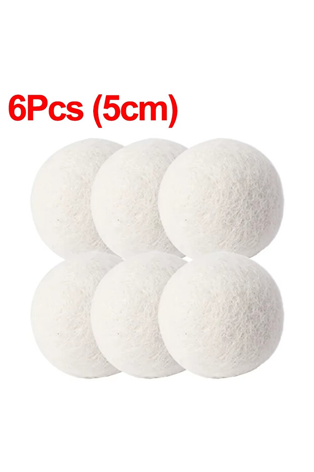 6pcs (5cm) Clothes Wool Dryer Balls Laundry Tumble Dryer Balls Dryer Balls Laundry Softener Reusable