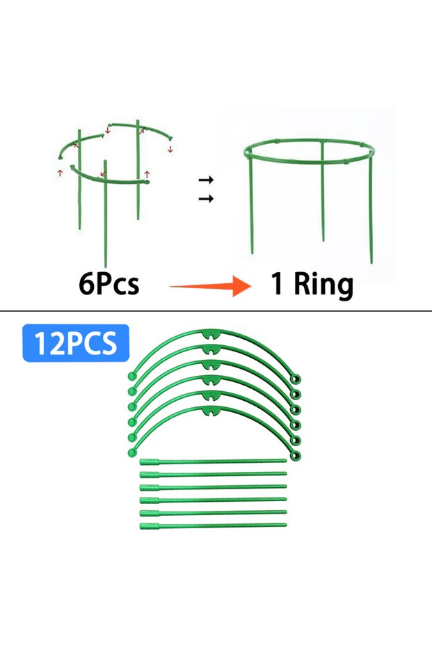 12Pcs Plant Support Stakes Semicircle Trellis for Potted Plants Bonsai Vine Flower Support Fixed Rod