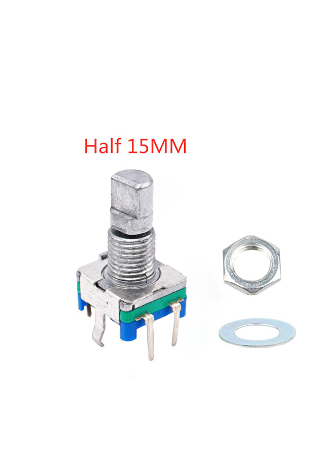 2pcs 15mm Half handle 2/5/10PCS/Lot 20 Position 360 Degree Rotary Encoder EC11 Push Button 5Pin Hand