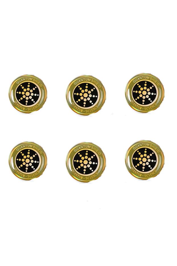 golden 6pcs EMF Blocker Sticker for Health Safety,Quantum Anti Radiation Phone Shield,Reduce EMF Wav