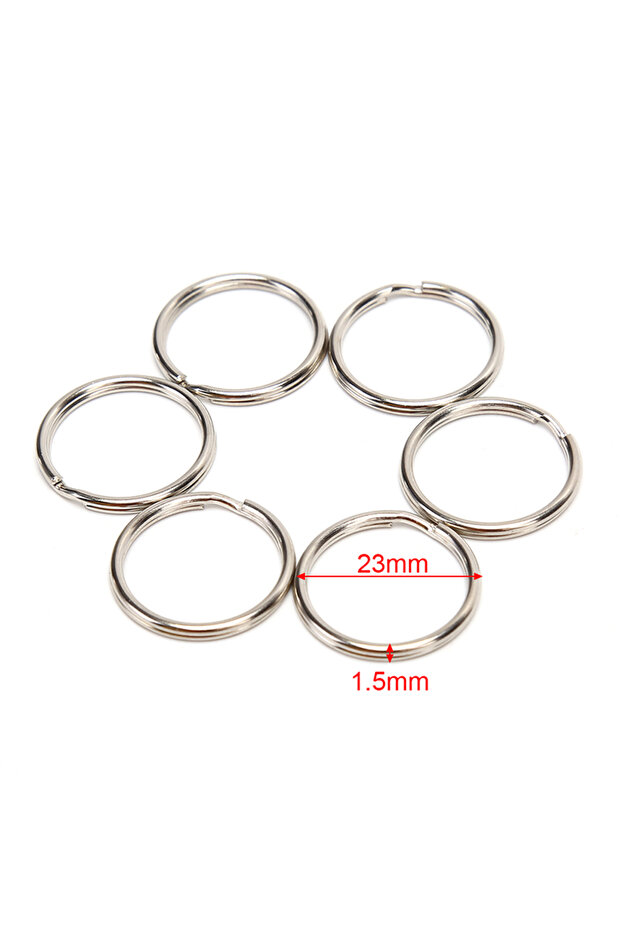 1.5x23MM 100pcs/lot Key Rings DIY Metal Key Holder Split Rings Hoop Metal Loop Keychain