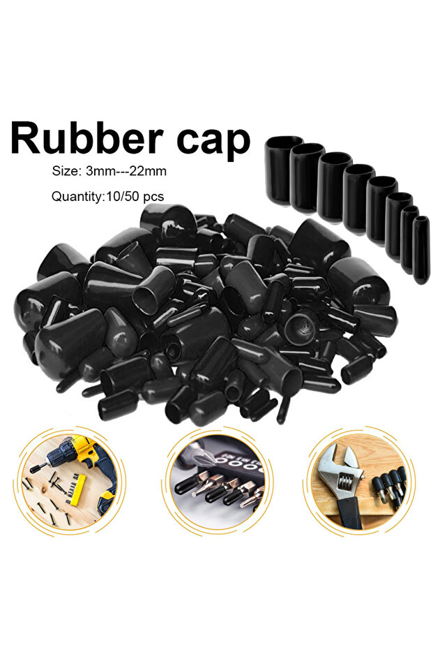 10 قطع 10 مم 10-50 قطعة غطاء طرفي من PVC، غطاء سيليكون، غطاء طرفي للبراغي، غطاء أنبوب بلاستيكي، غطاء لولبي للمحاور