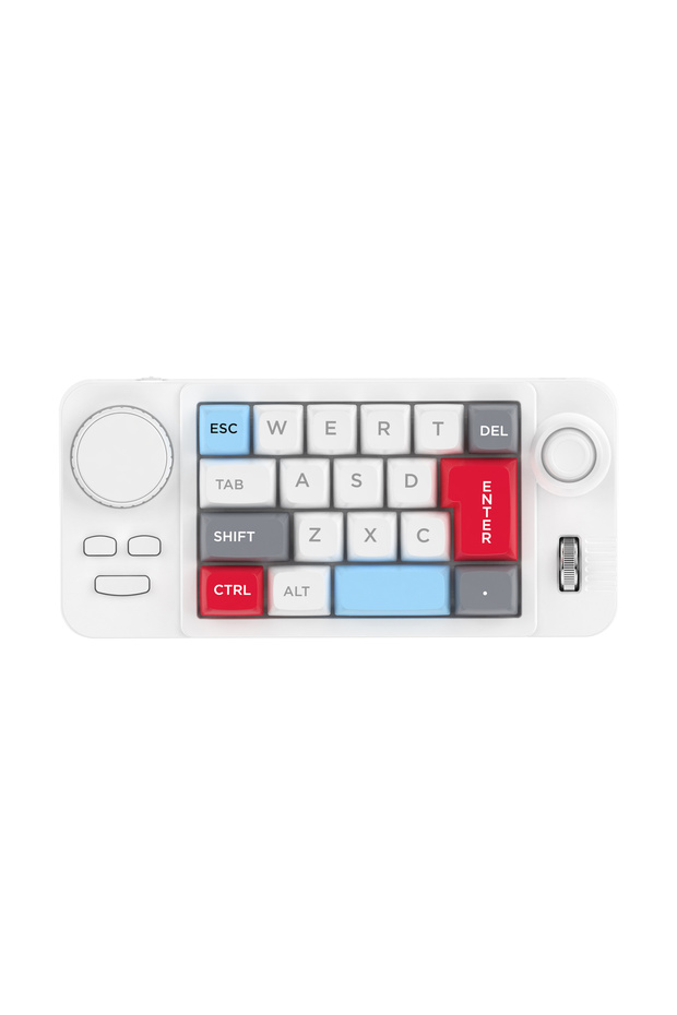 WHITE Hot Swap Wired Mechanical Keyboard with Volume Scroll Jostic 19Keys Programmer Keypad for Comp