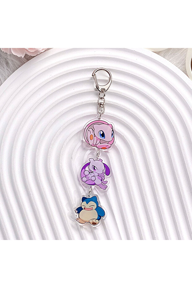 5 cm 20 Pokémon Characters Pikachu Bulbasaur Jigglypuff Acrylic Keychain Bag Charms Accessories Back