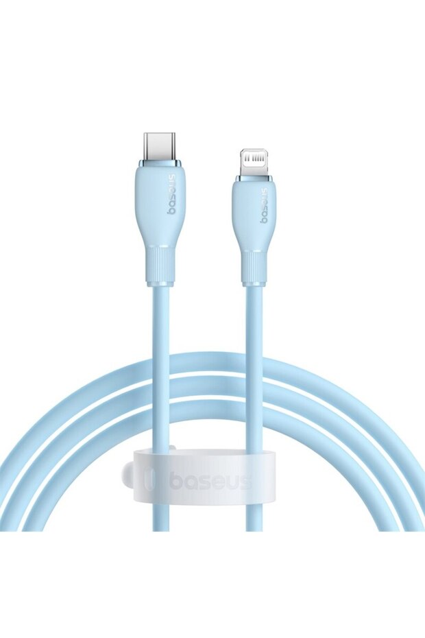 كابل USB-C أزرق اللون بطول 1.2 متر مصنوع من مادة TPE، متوافق مع أجهزة iPhone 14 و13 و12 و11 Pro Max وXs و8 Plus وiPad وMacbook.
