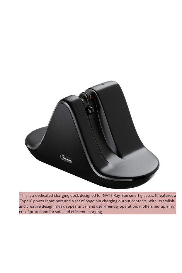 Black For Meta Wayfarer Smart Glasses Charging Dock With LED Indicator Potable Travel Charger Statio
