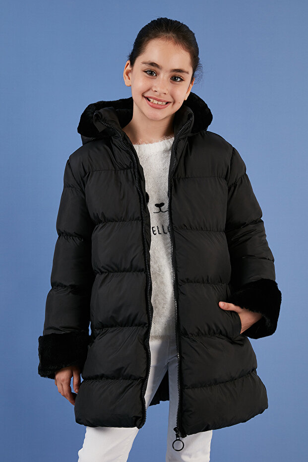 Soft Lined Hooded Puffer Coat Girls' COAT 5761981