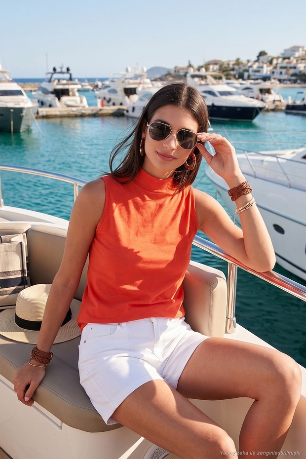 Cotton Sleeveless High Neck t Shirt t Shirt 5865710