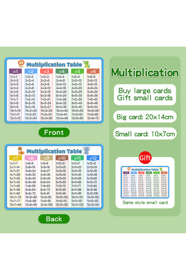 Multiplication Math Learning Problem Cards Early Mathematics Education Cards for Addition, Subtracti