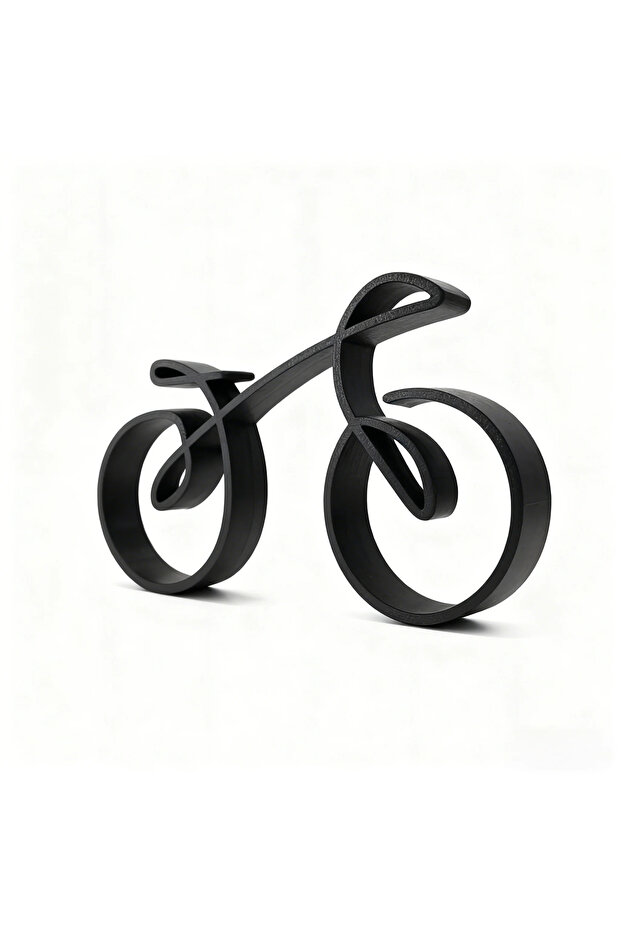 black Minimalist Bike Model, Elegant 3D Printed Cycling Sculpture for Desk Decor, Home Office Gift f