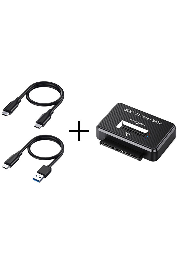 BLACK M2 USB 3.1 to NVMe SATA 10Gbps Direct Plug 2.5 inch SATA SSD HDD Adapter for 2230 2242 2280 22