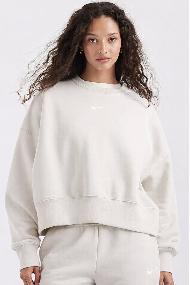 Sportswear Essantial Oversize Cut Beige Women's Sweatshirt