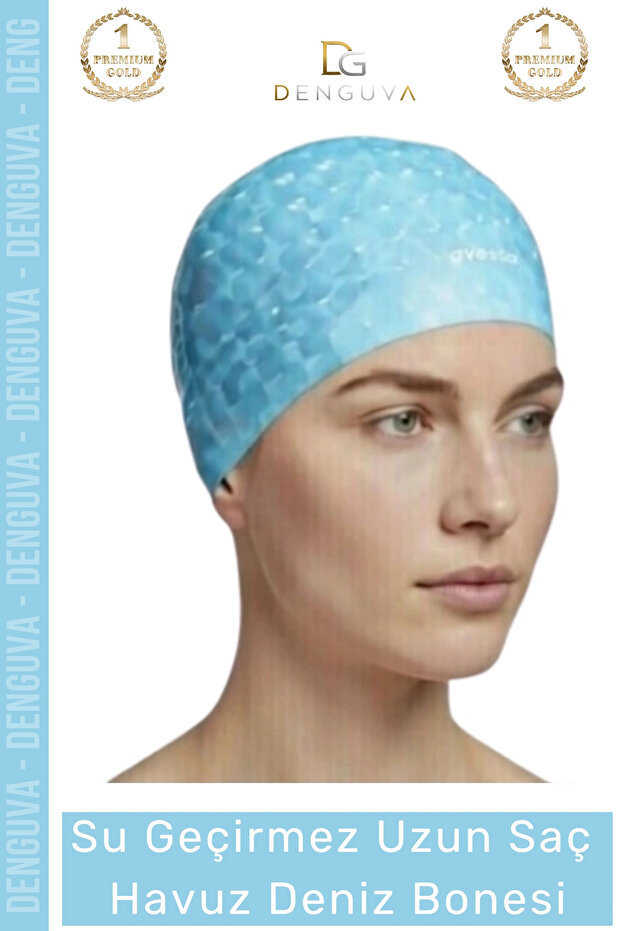 # Bone Long Hair Non-Slip Waterproof Leak-Proof Swimming Cap Elastic Cloth Swimming Hat
