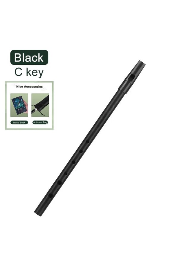 C Key Black Miwayer Authentic Irish Whistle Flute C/D Key Tin Penny Whistle with 6 Holes Perfect Tra