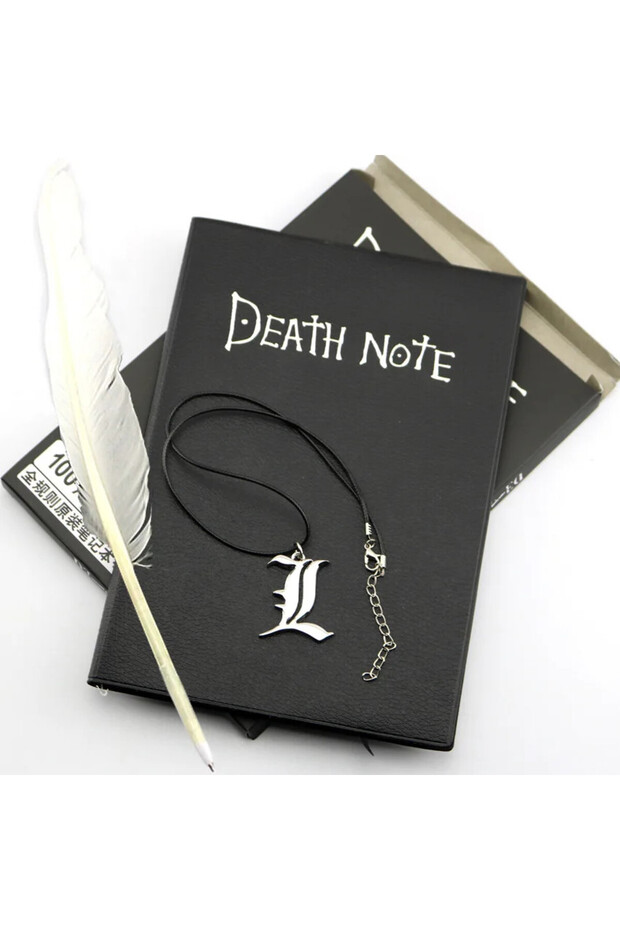 كتاب مع قلادة A5 مجموعة دفاتر ملاحظات أنمي Death Note دفتر ملاحظات جلدي قابل للتجميع