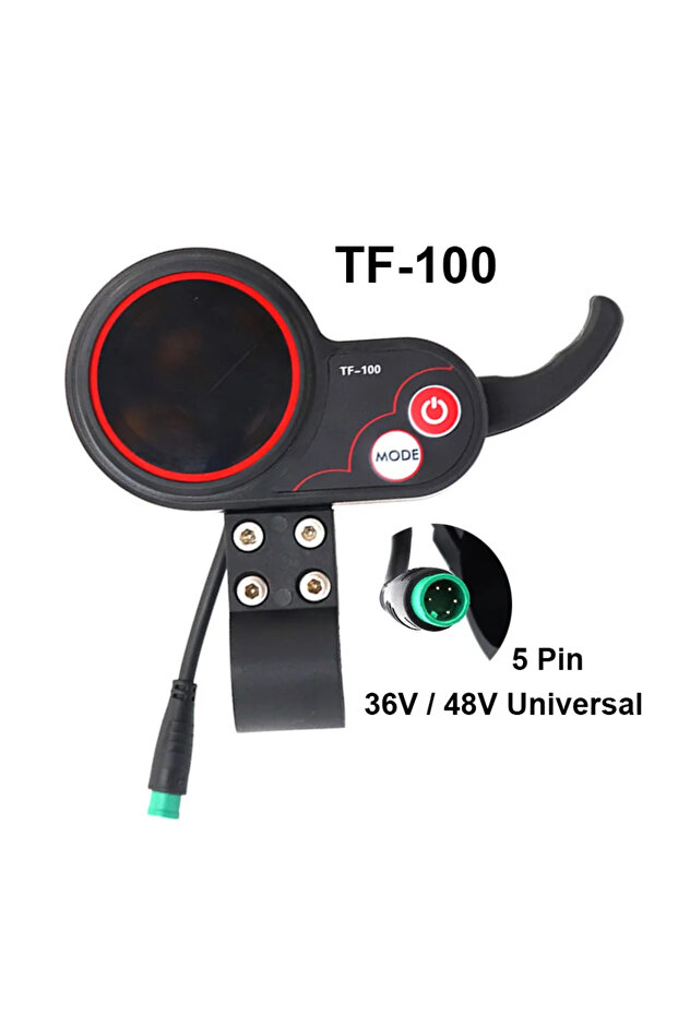 TF-100 5 دبابيس سكوتر كهربائي شاشة LCD عداد لوحة العدادات مفتاح الطاقة الخانق 36 فولت 48 فولت Unive