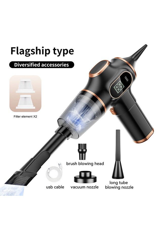 Black TINSOL Wireless Vacuum Cleaner Dual Use for Home and Car High Power Home Appliance With Displa
