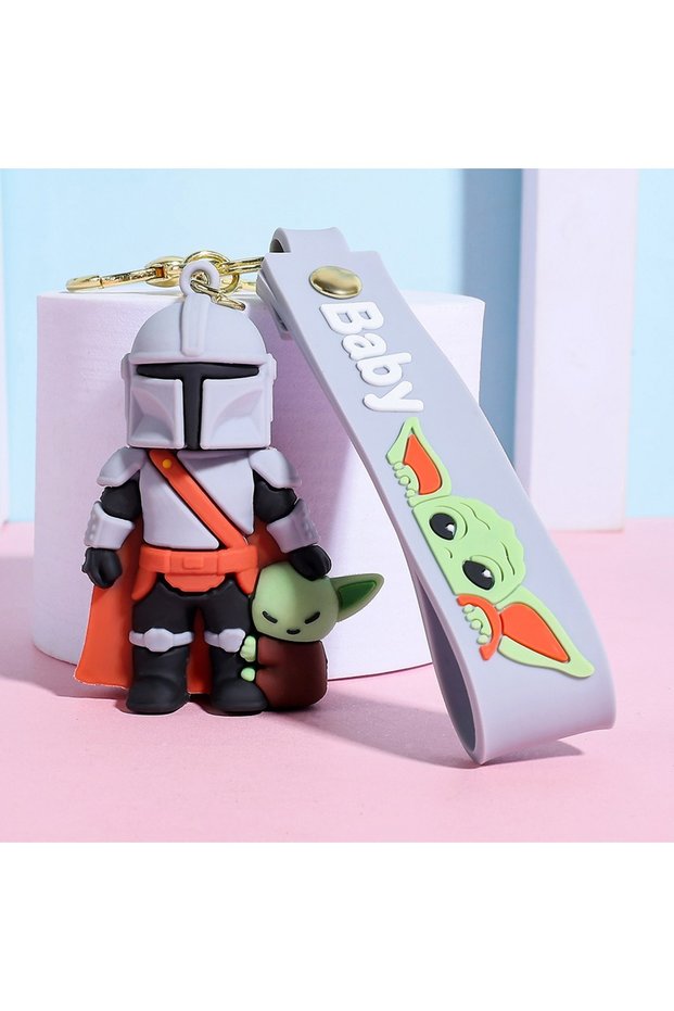 1PCS ZX1959 In Stock Grogu Baby Yoda Multi-Style 3D Silicone Keychain Set Cute Mandalorian Figure Ba